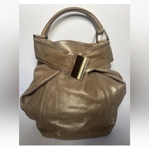 Kooba Gold Oversized Metallic Leather Bag EUC